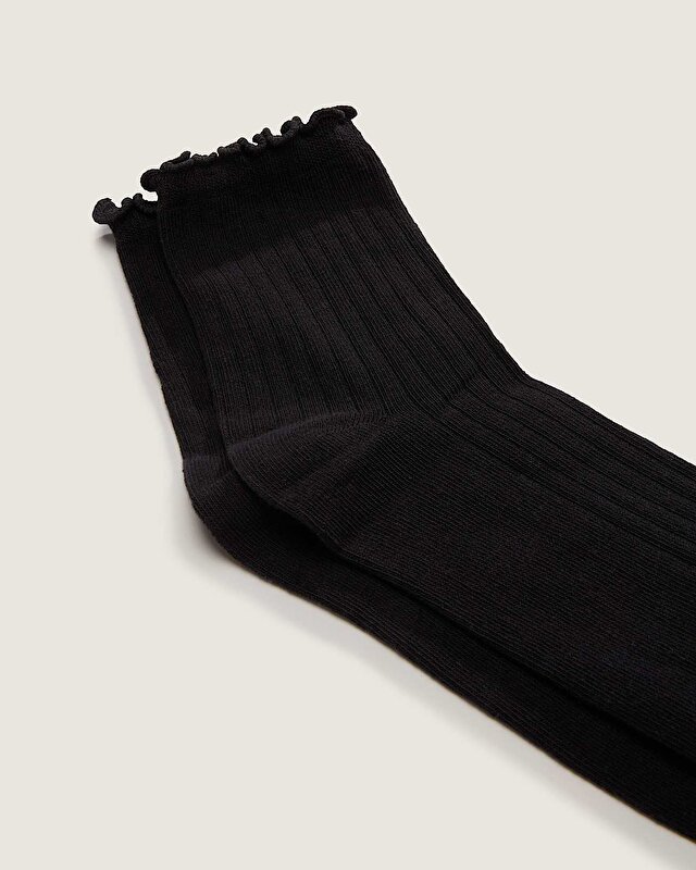 LETTUCE HAVE IT HALF CREW ÇORAP (1 ÇIFT) Black