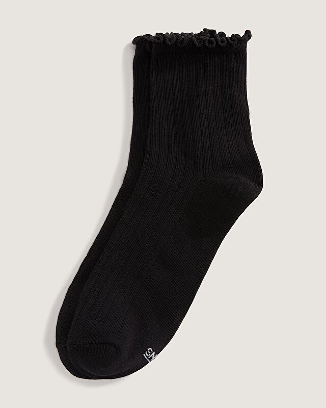 LETTUCE HAVE IT HALF CREW ÇORAP (1 ÇIFT) Black