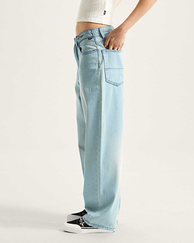 CINCHED CHECK 5 BAGGY PANTOLON Light Stonewash