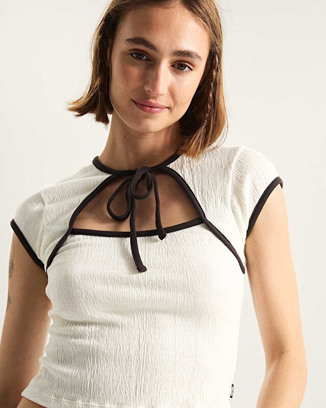 KARI TIE NECK TİŞÖRT Classic White/Black