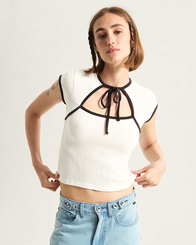 KARI TIE NECK TİŞÖRT Classic White/Black
