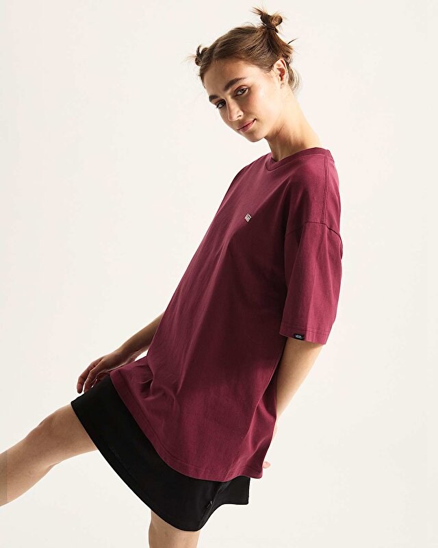 LEFT CHEST II LOOSE TİŞÖRT Burgundy