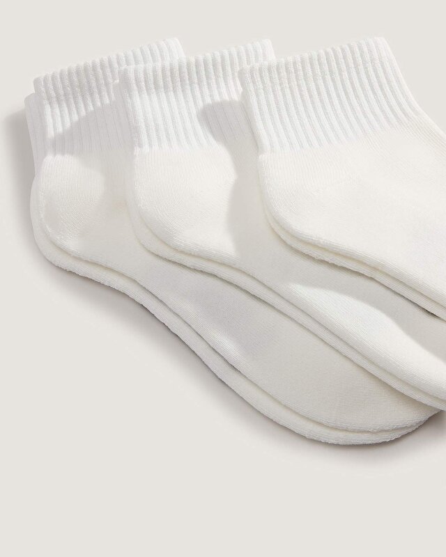 CLASSIC QUARTER CREW ÇORAP (3 ÇİFT) White