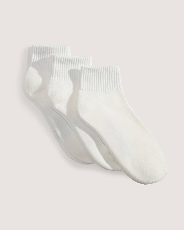 CLASSIC QUARTER CREW ÇORAP (3 ÇİFT) White