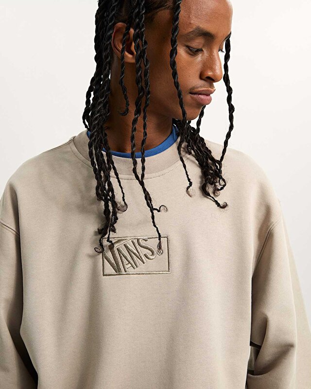 BLOCKED BOX CREW SWEATSHIRT Mushroom