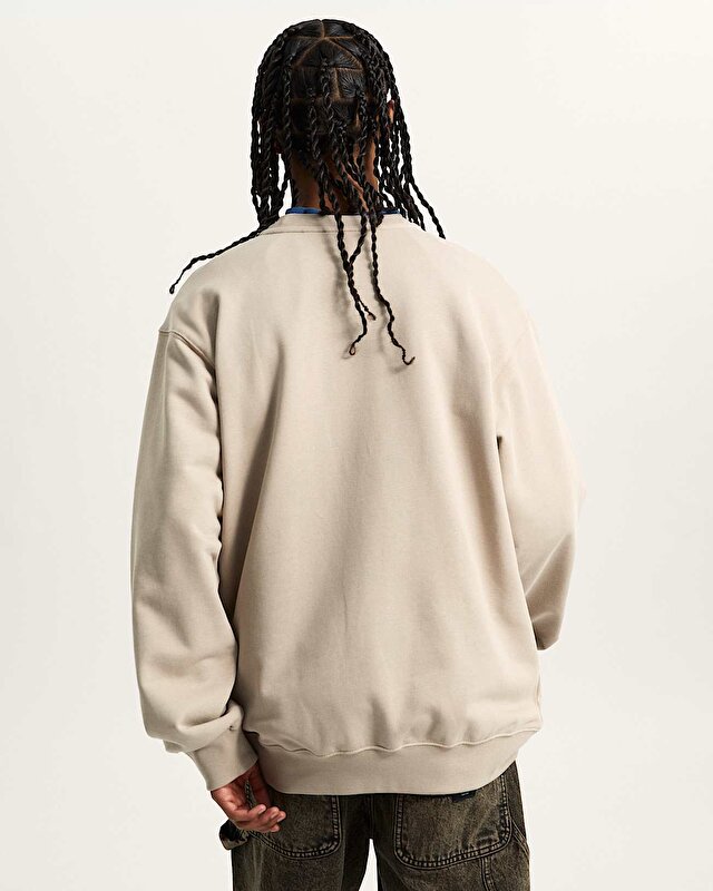 BLOCKED BOX CREW SWEATSHIRT Mushroom