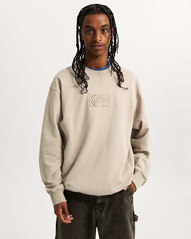 BLOCKED BOX CREW SWEATSHIRT Mushroom