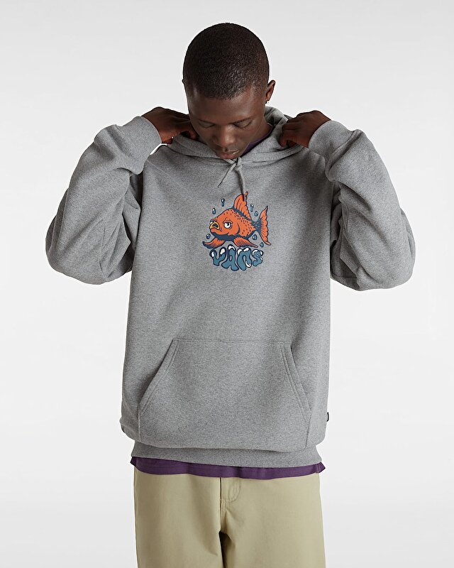 FISH LOOSE KAPÜŞONLU ÜST Cement Heather