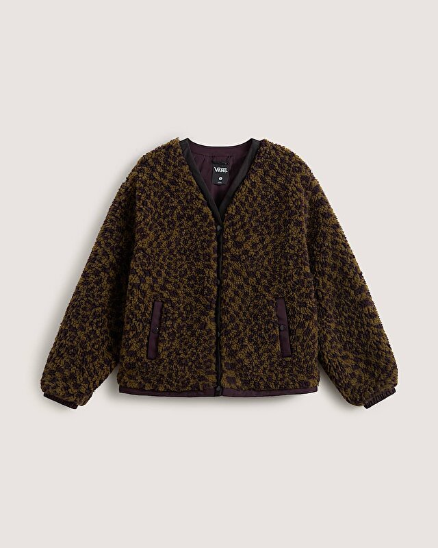 SUFFOLK CHEETAH CHECK PILE CEKET Dark Port