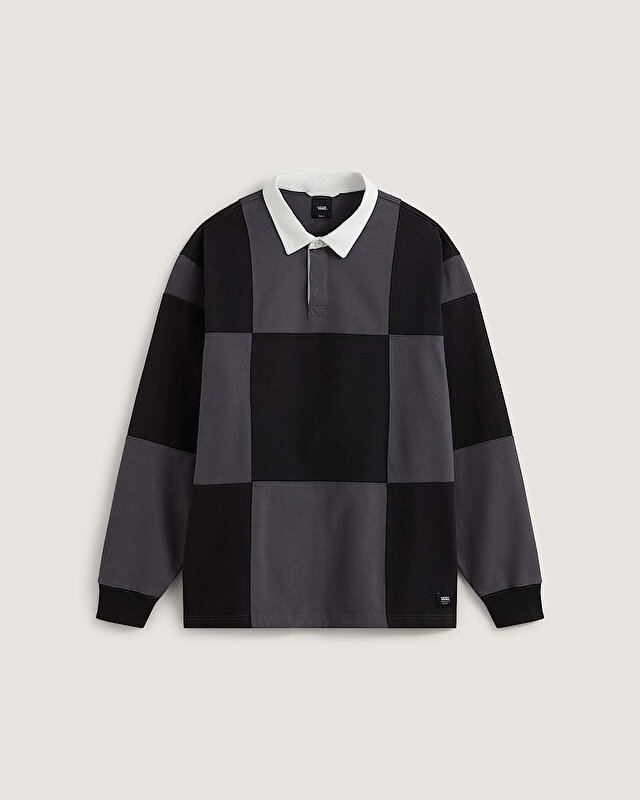 GRANT CHECKERBOARD RUGBY KNIT TİŞÖRT Black