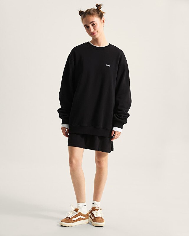 LEFT CHEST II LOOSE CREW SWEATSHIRT Black