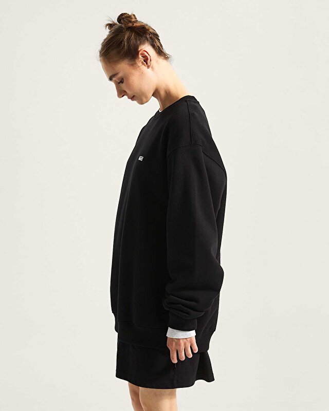 LEFT CHEST II LOOSE CREW SWEATSHIRT Black