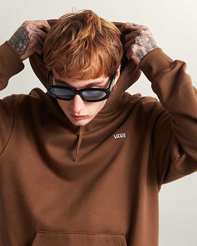 LEFT CHEST II LOOSE KAPÜŞONLU ÜST Vintage Cocoa