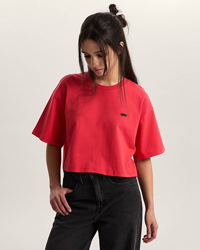 SALTON RELAX CROP TİŞÖRT Crimson Haze