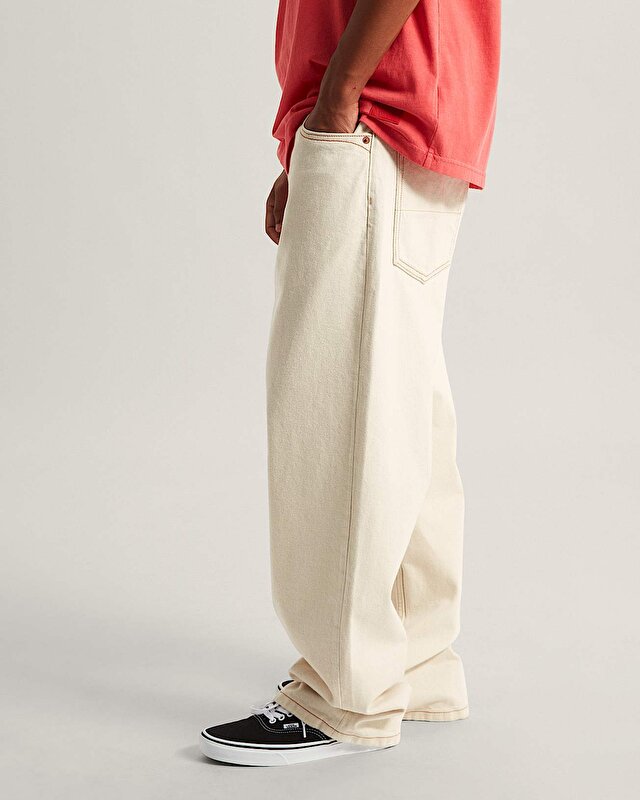 PREMIUM CHECK-5 LOOSE DENIM PANTOLON Natural Seed