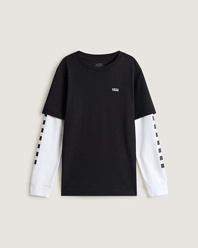 ÇOCUK LONG CHECK TWOFER TİŞÖRT (8-14 YAŞ) Black/White