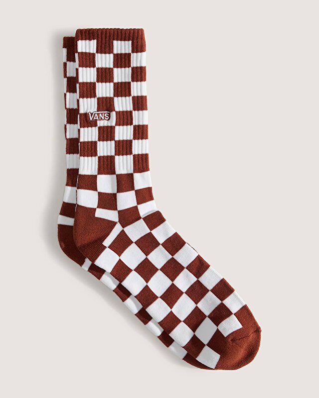 CHECKERBOARD UZUN ÇORAP (1 ÇIFT) Rust Bronze