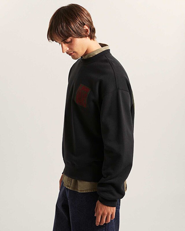 STRETCH STACK CRACKLE SWEATSHIRT Black