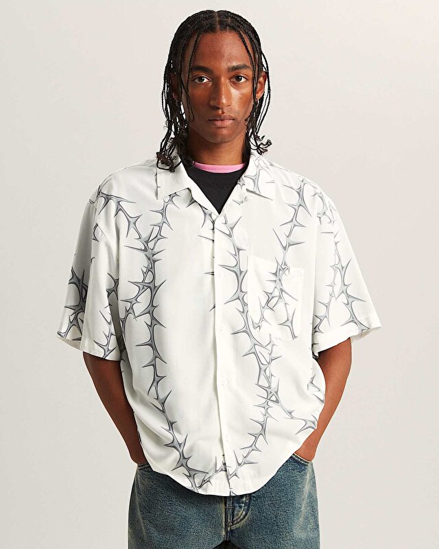 VAN DOREN PRINTED CAMP TİŞÖRT White