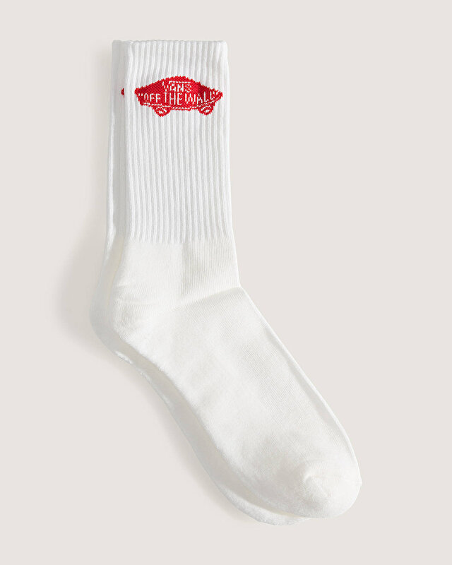 VANS CLASSIC CREW ÇORAP (1 ÇİFT) White-Racing Red