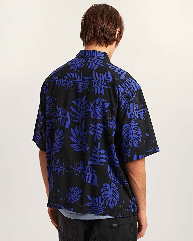 VAN DOREN PRINTED CAMP GÖMLEK Royal Cobalt