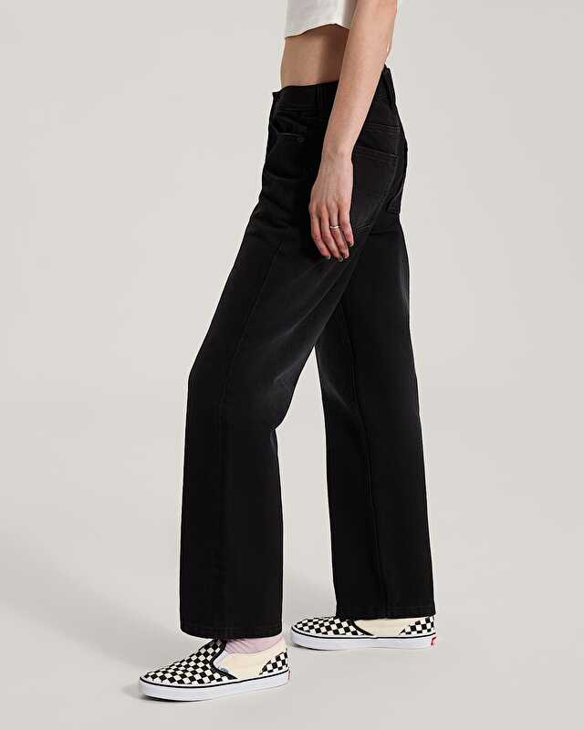 CHECK 5 MID RISE STRAIGHT PANTOLON Black Rinse
