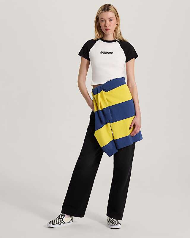 CHECK 5 MID RISE STRAIGHT PANTOLON Black Rinse