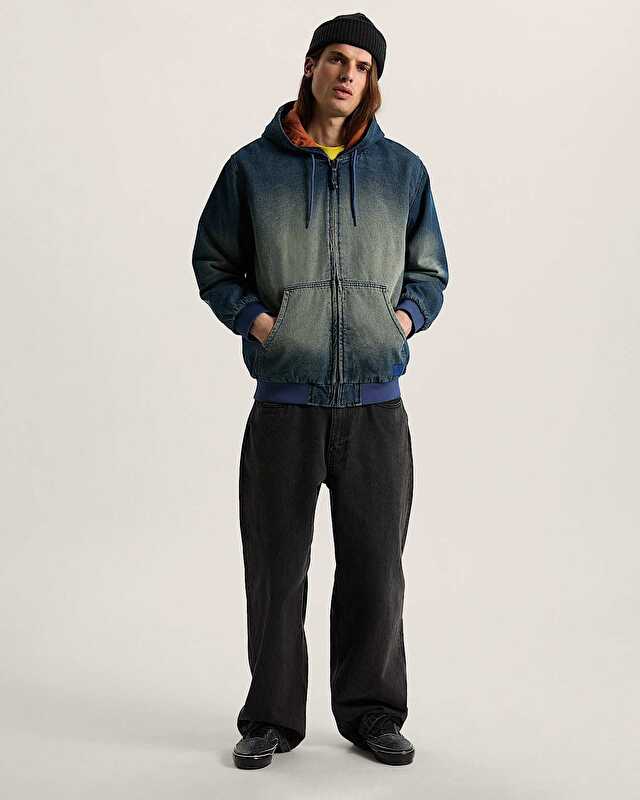 ELI WORKWEAR DENIM FERMUARLI CEKET Dirty Medium Indigo