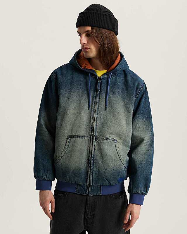 ELI WORKWEAR DENIM FERMUARLI CEKET Dirty Medium Indigo