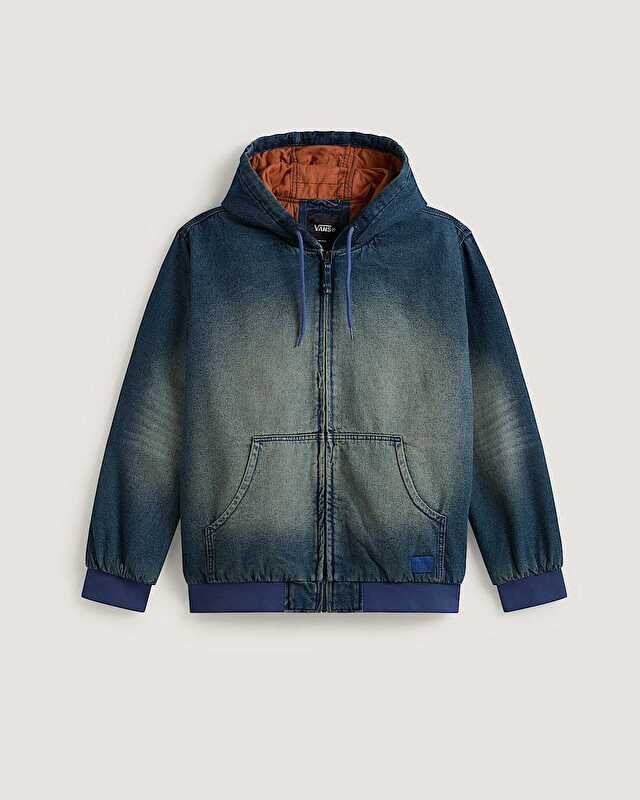 ELI WORKWEAR DENIM FERMUARLI CEKET Dirty Medium Indigo