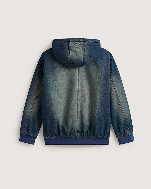 ELI WORKWEAR DENIM FERMUARLI CEKET Dirty Medium Indigo