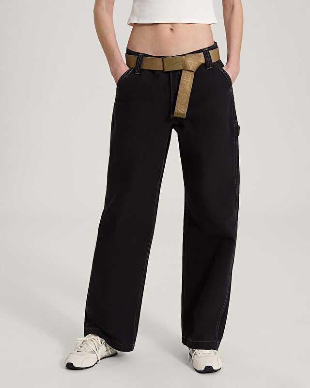 CHORE MID RISE STRAIGHT PANTOLON Black