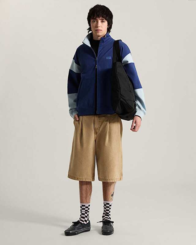 RETRO SPORT MOCK NECK FERMUARLI SWEATSHIRT True Navy