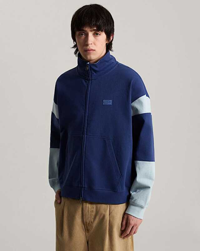 RETRO SPORT MOCK NECK FERMUARLI SWEATSHIRT True Navy