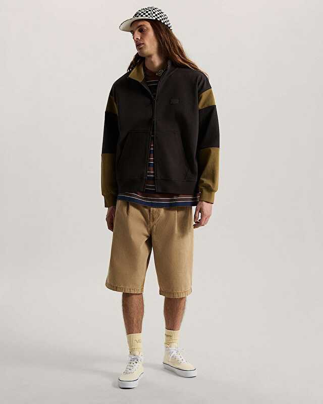 RETRO SPORT MOCK NECK FERMUARLI SWEATSHIRT Faded Black