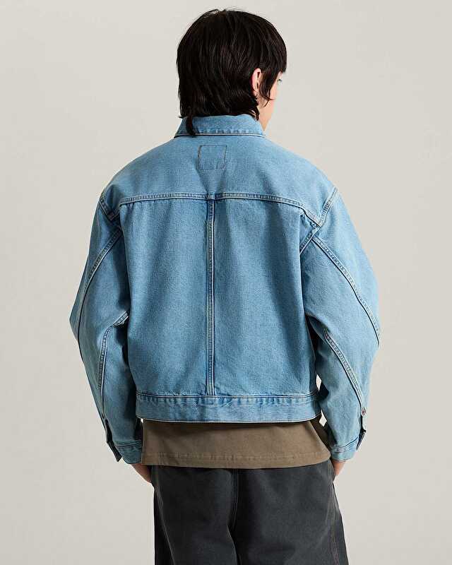 CHECK 5 DENIM TRUCKER CEKET Light Stonewash