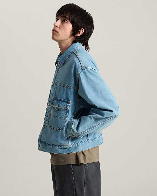 CHECK 5 DENIM TRUCKER CEKET Light Stonewash