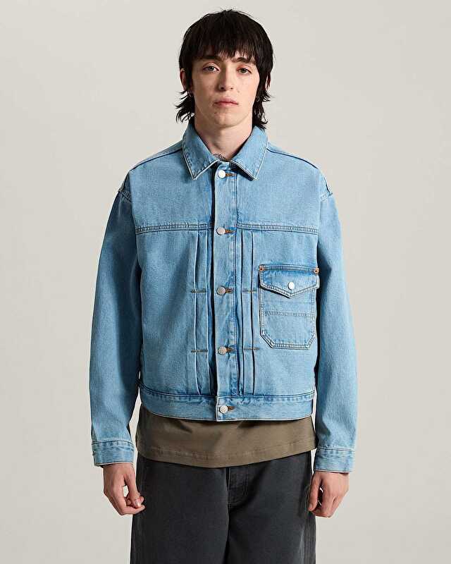 CHECK 5 DENIM TRUCKER CEKET Light Stonewash
