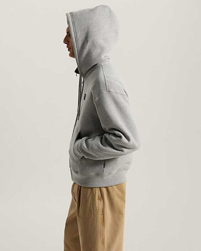 STRETCH LOGO FERMUARLU SWEATSHIRT Cement Heather