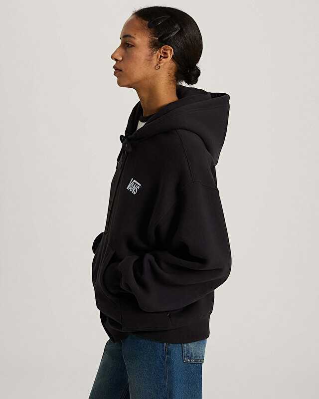 STRETCH LOGO FERMUARLU SWEATSHIRT Black/White