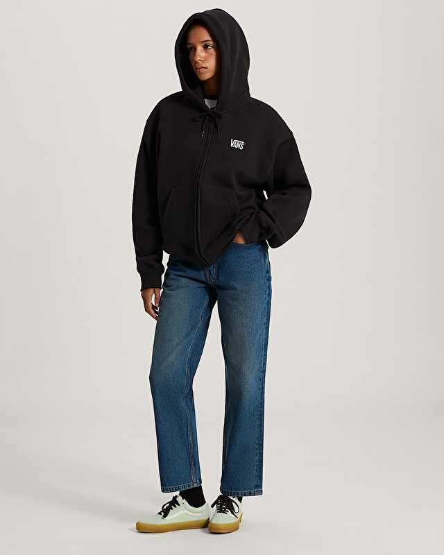 STRETCH LOGO FERMUARLU SWEATSHIRT Black/White