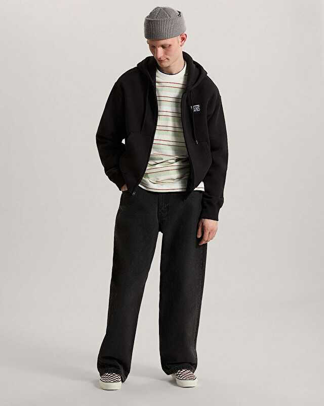 STRETCH LOGO FERMUARLU SWEATSHIRT Black/White
