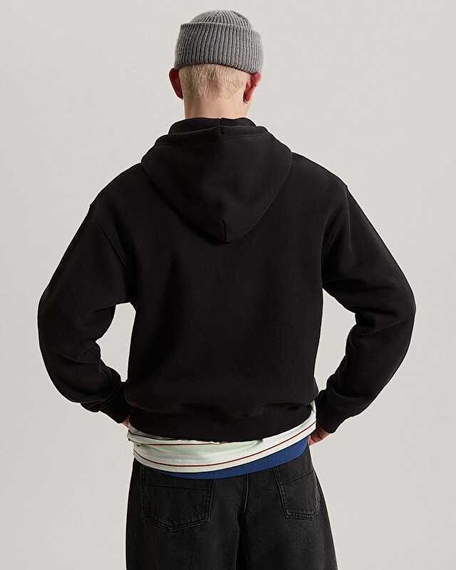 STRETCH LOGO FERMUARLU SWEATSHIRT Black/White