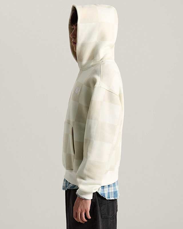 TONAL CHECK STRETCH LOGO KAPÜŞONLU ÜST Marshmallow