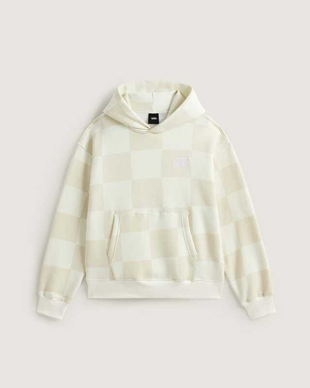 TONAL CHECK STRETCH LOGO KAPÜŞONLU ÜST Marshmallow