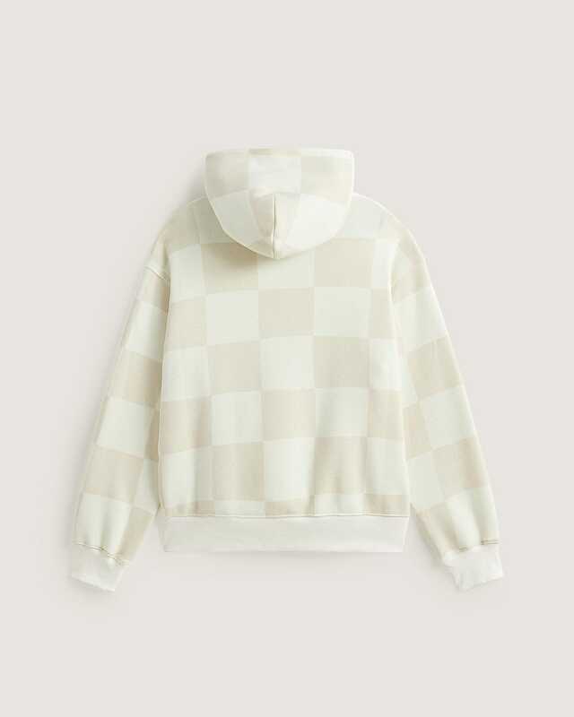 TONAL CHECK STRETCH LOGO KAPÜŞONLU ÜST Marshmallow