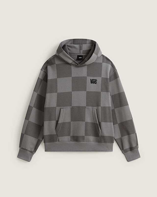 TONAL CHECK STRETCH LOGO KAPÜŞONLU ÜST Pewter