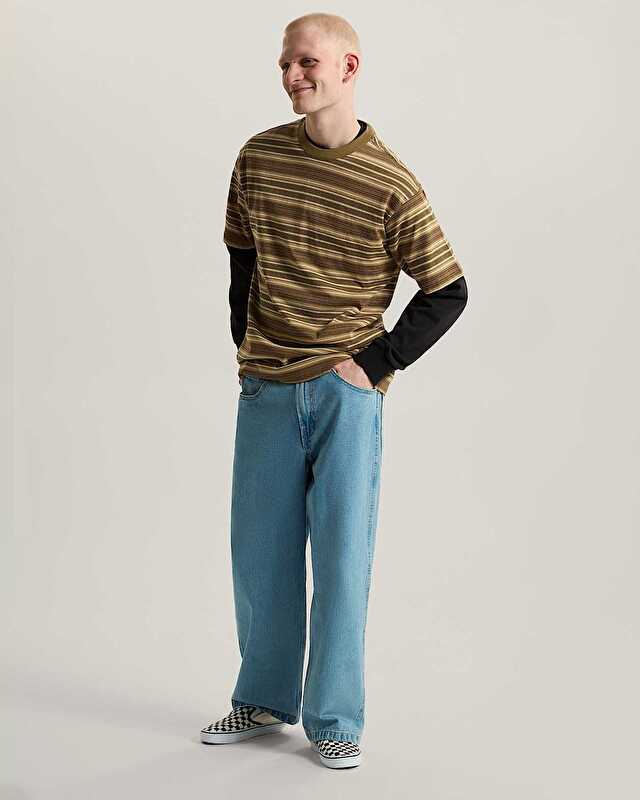 STRIPE RINGER LOOSE TİŞÖRT Olive Brown