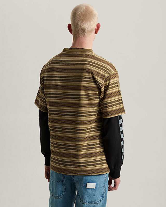 STRIPE RINGER LOOSE TİŞÖRT Olive Brown